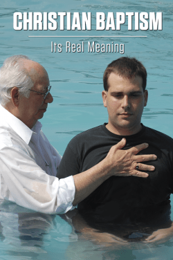 Man about to being baptized by a minister